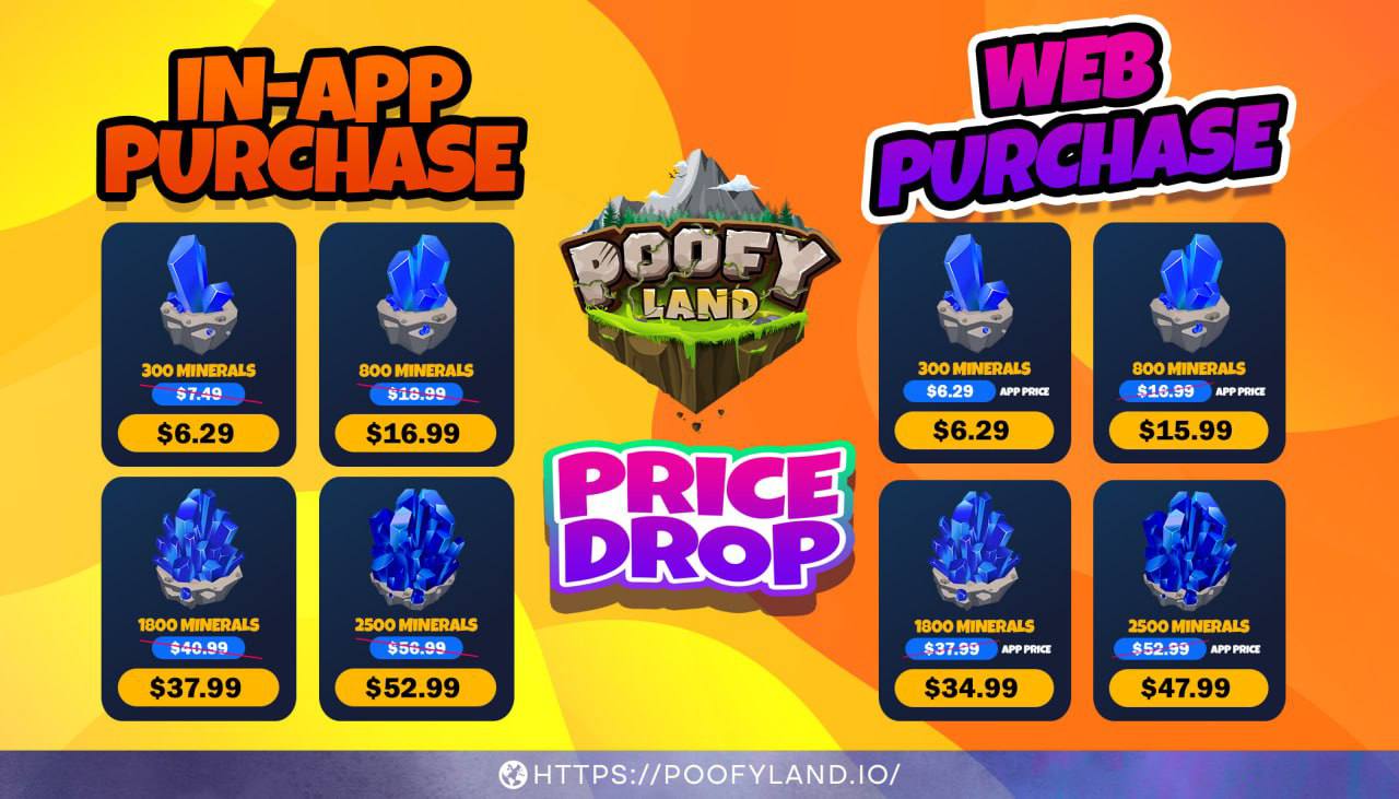 📉 Price Drop Alert For InApp Purchases! 🛒💰 Poofyland